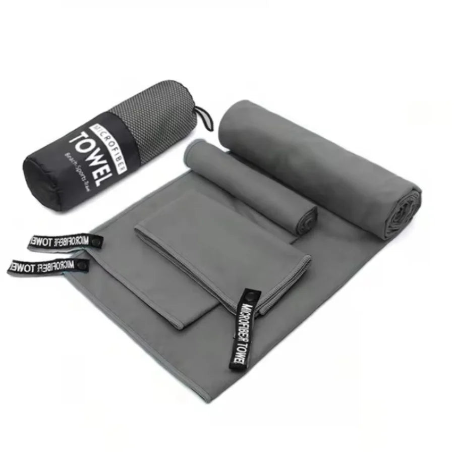 black microfiber towel 3 piece set quick dry travel towels