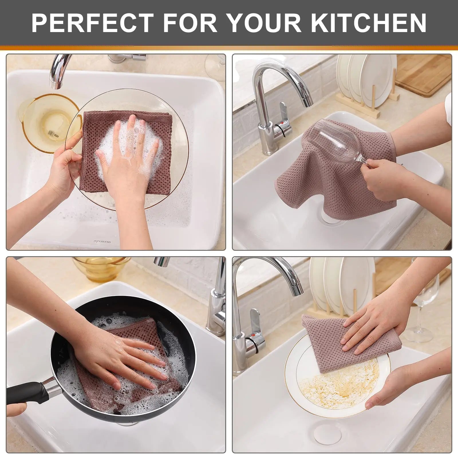 6-Pack Premium Microfibre Kitchen Dishcloths