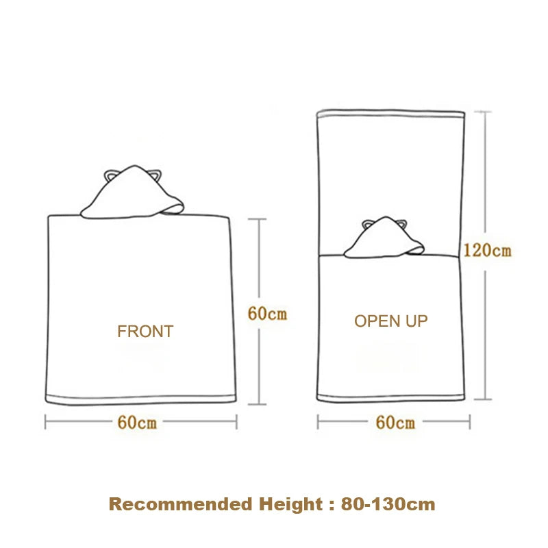 kids hooded towel size chart children towel dimensions guide