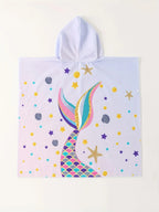 Kids Hooded Microfiber Beach Towel – Mermaid