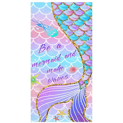 Mermaid Print Microfibre Towel