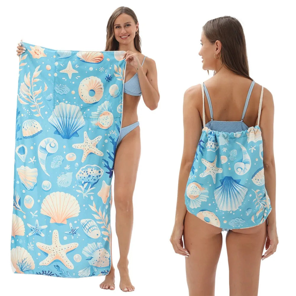 Microfibre Beach Towel Backpack