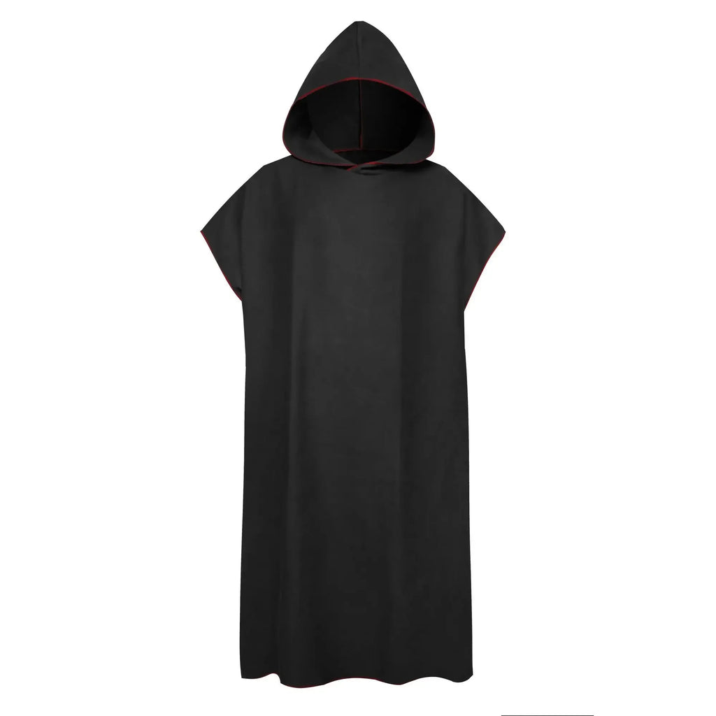 Middernacht Zwarte BeachFlow poncho met capuchon voor strand en zwembad