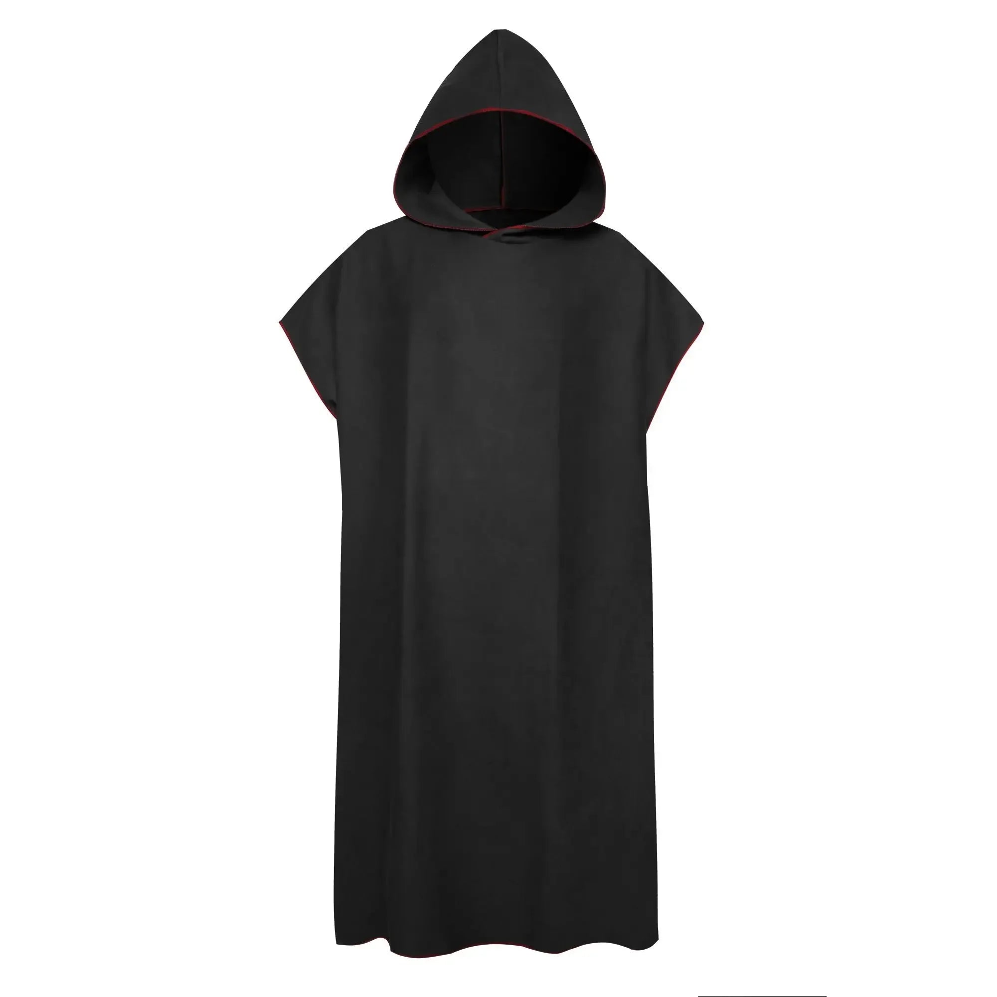 Middernacht Zwarte BeachFlow poncho met capuchon voor strand en zwembad