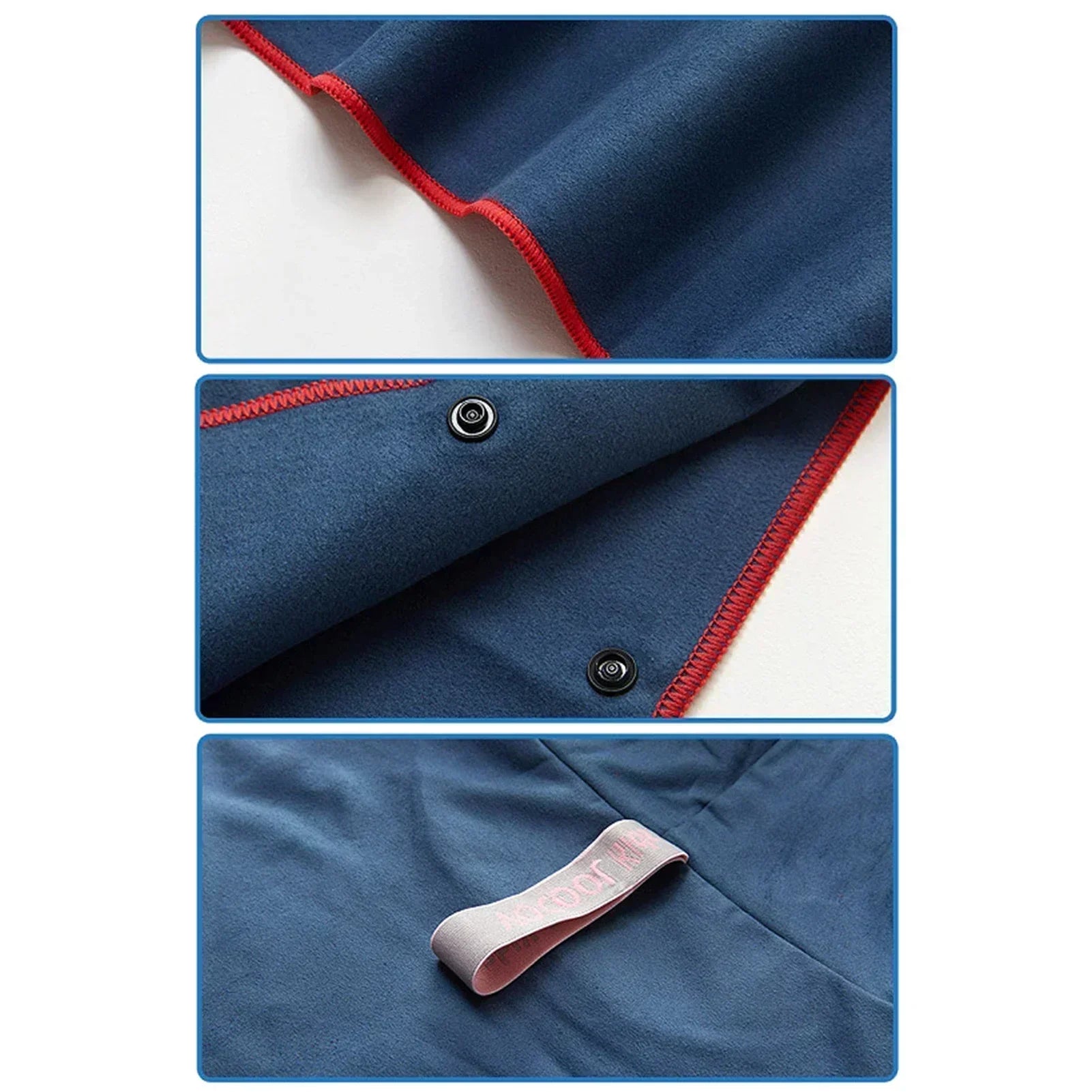 microfibre kids swim poncho fabric and stitching detail