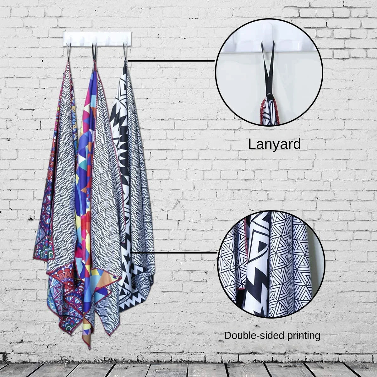 double sided towel detail microfibre fabric quick dry lightweight geometric towel features