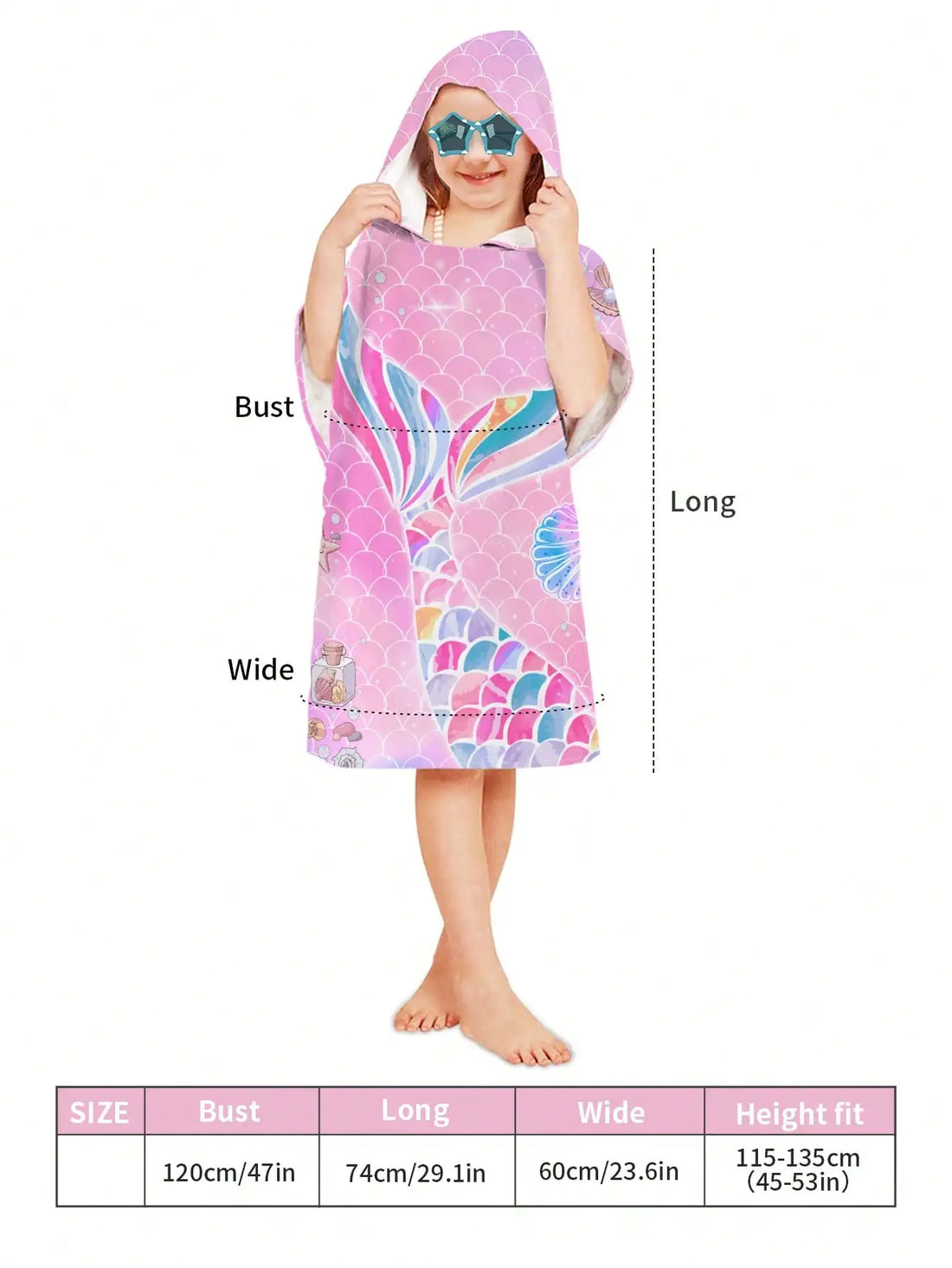 Kids' Hooded Beach & Pool Poncho | Ages 4–8