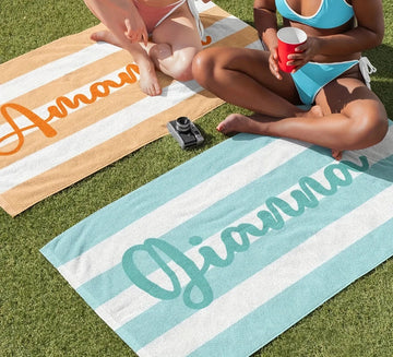 Personalised Striped Beach Towel