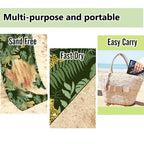 Multi purpose rainforest microfibre towel used for beach, travel and outdoor activities, compact quick dry towel