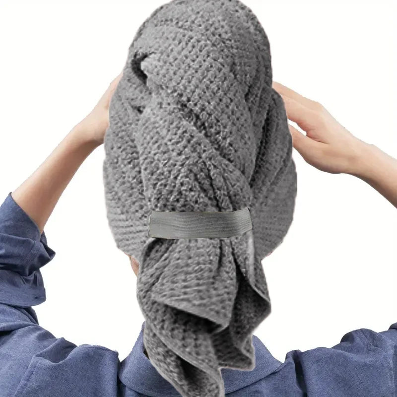 grey microfibre hair towel wrap quick dry hair towel