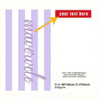 Purple striped personalised microfibre towel with custom name, quick dry beach towel