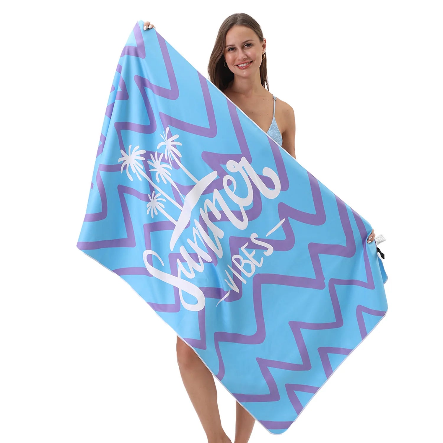 microfibre velvet towel beach use lightweight soft quick dry towel colorful design