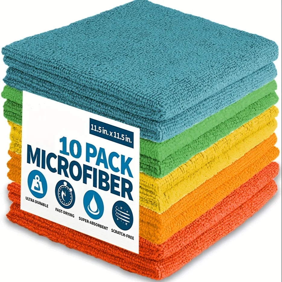 Microfibre Dishcloths – Ultra Absorbent, Quick-Drying & Reusable (30×30 cm) - 10 pieces