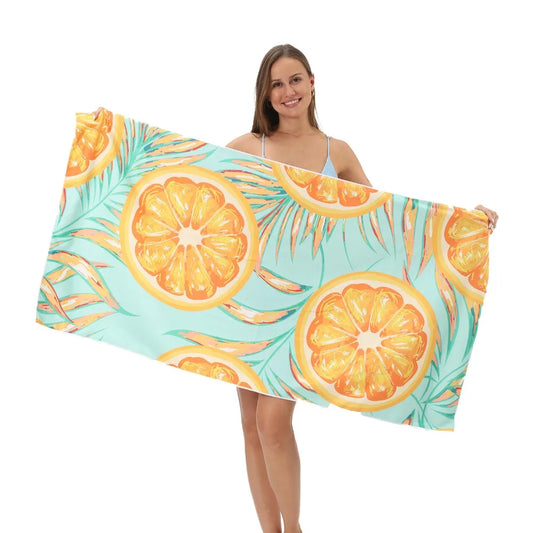Tropical Fruit Microfibre Towel – Quick‑Dry, Sand‑Free, Lightweight