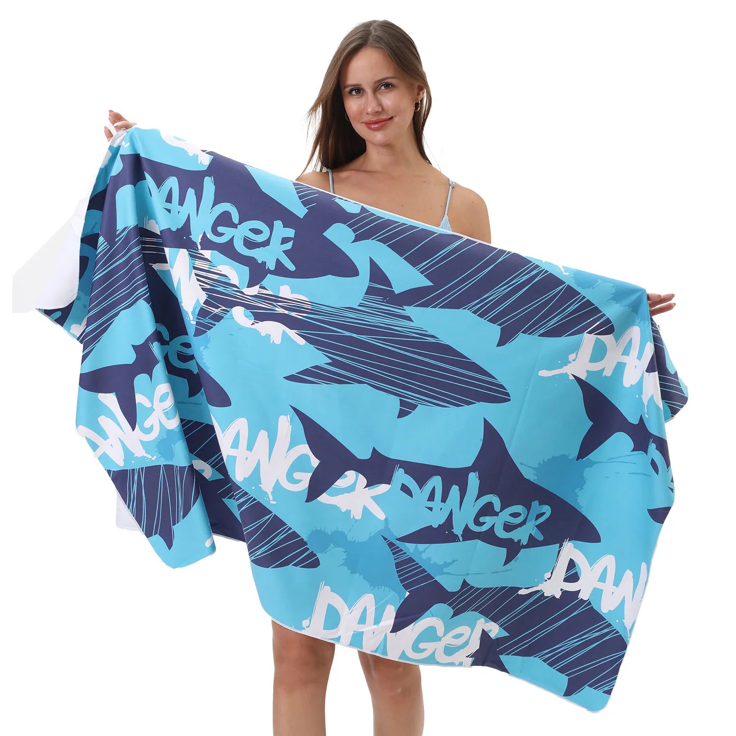 blue patterned microfibre towel printed velvet beach towel lightweight quick dry