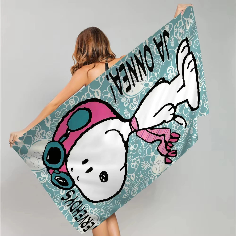 Cartoon Beagle-Inspired Microfibre Beach Towel