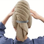 khaki microfibre hair towel wrap quick dry hair towel