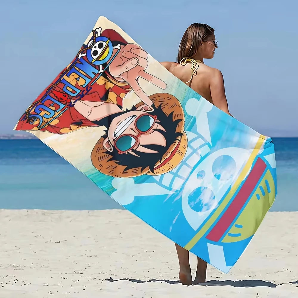 Anime Pirate Microfibre Beach Towel - Sunny Vibes