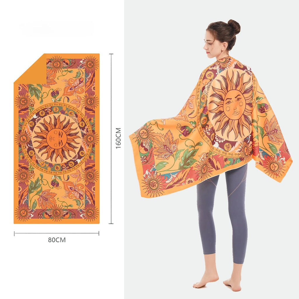 printed towel wrap microfibre lightweight quick dry beach towel colorful design