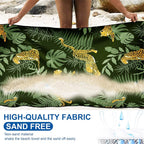 Rainforest microfibre towel surface showing sand resistant fabric and quick drying material