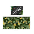 Folded rainforest microfibre beach towel compact size for travel and beach use