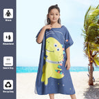 kids poncho towel features quick dry lightweight soft microfibre towel infographic