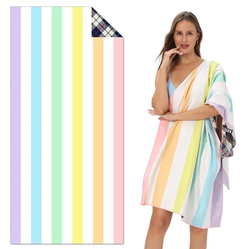 Double-Sided Striped Beach Towel