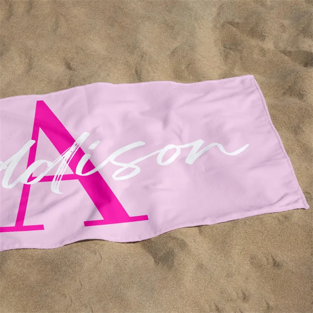 Personalised Name Beach Towel Blush Pink