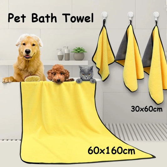 Pet Quick‑Dry Towel – Super‑Absorbent, Soft Polyester for Dogs & Cats