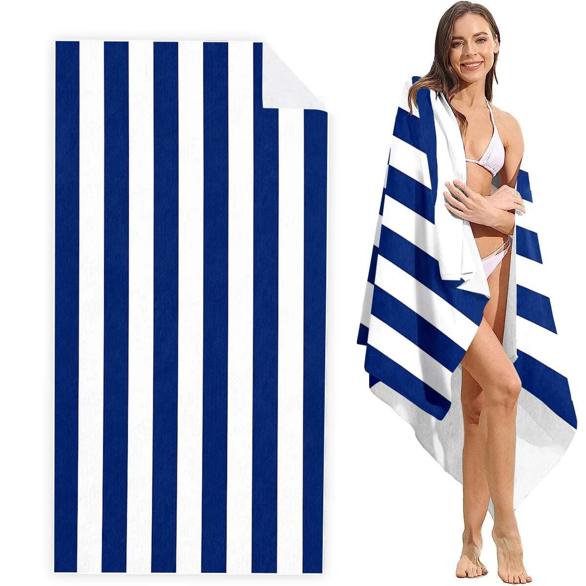 Classic Navy Stripe Beach Towel – Your Ultimate Microfibre Companion