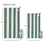 striped microfibre towel size chart dimensions beach towel