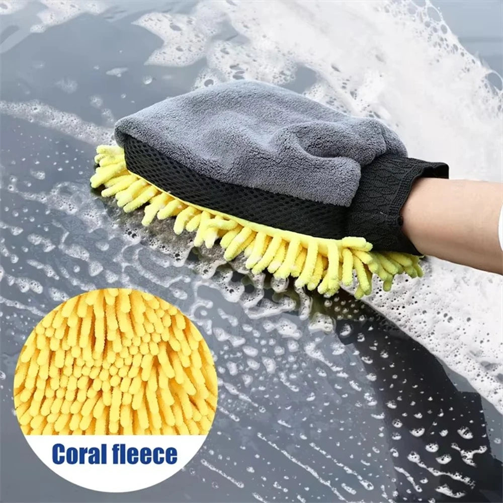 Microfibre Car Wash Mitt – Scratch-Free Cleaning Gloves (1–5 Pack)