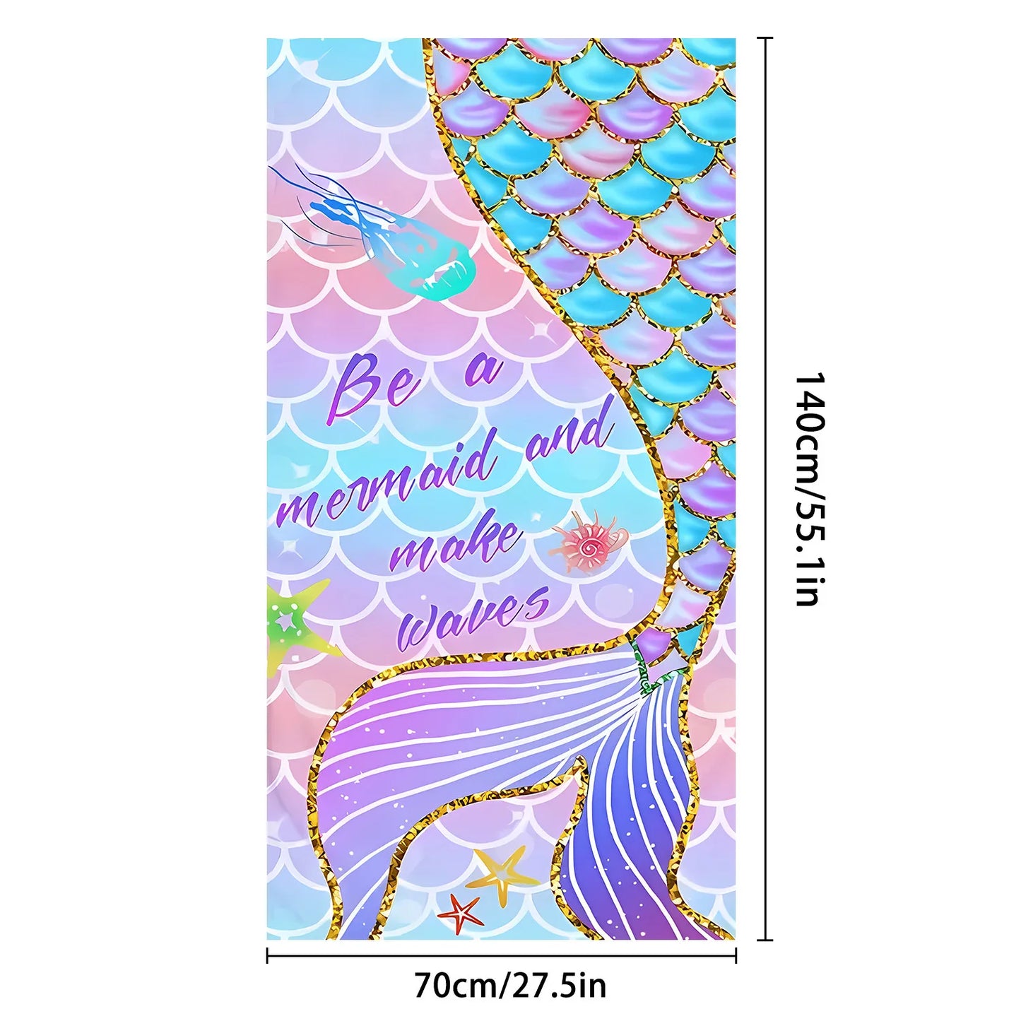 Mermaid Print Microfibre Towel