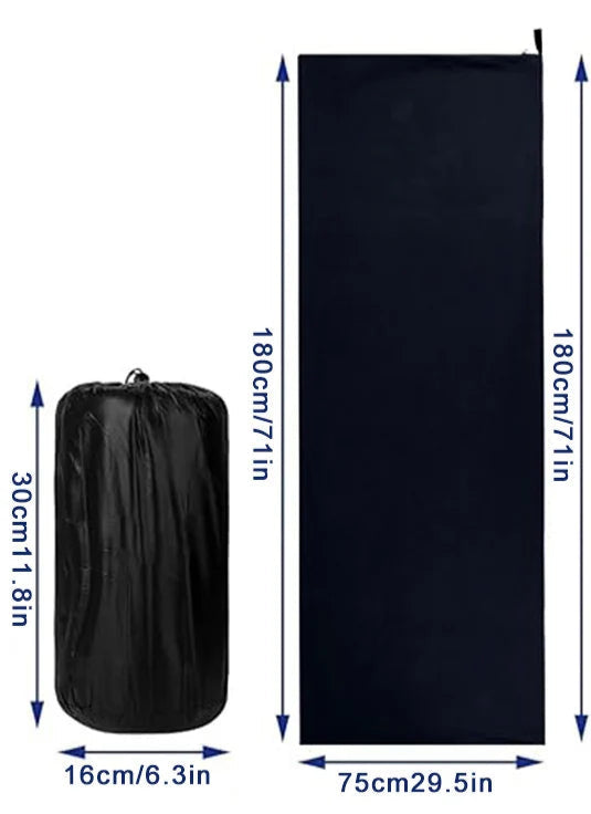 microfiber sleeping bag liner dimensions 180 x 75 cm