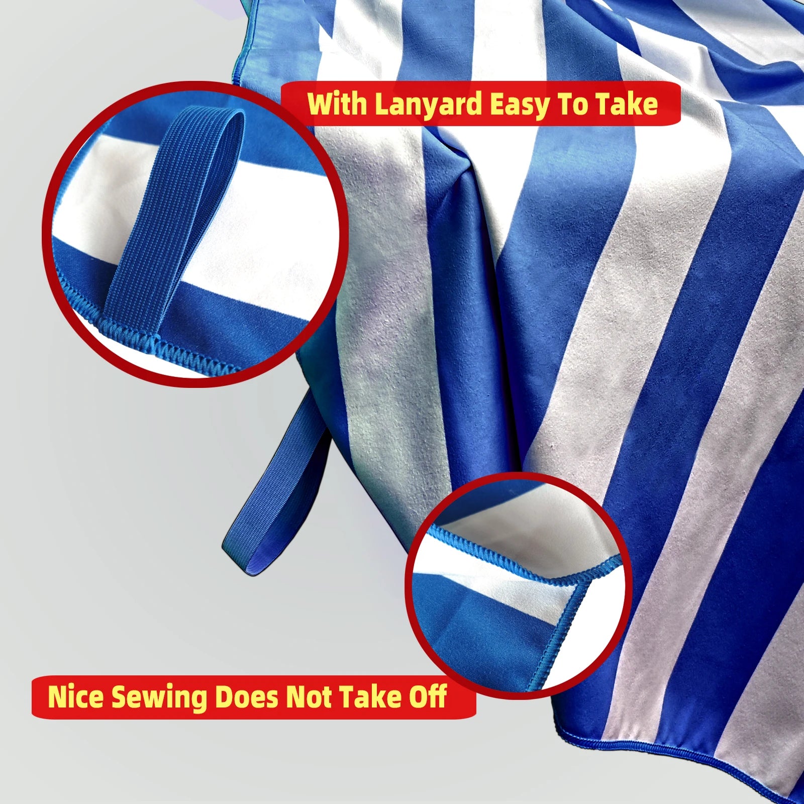 microfibre towel detail quick dry striped towel close up