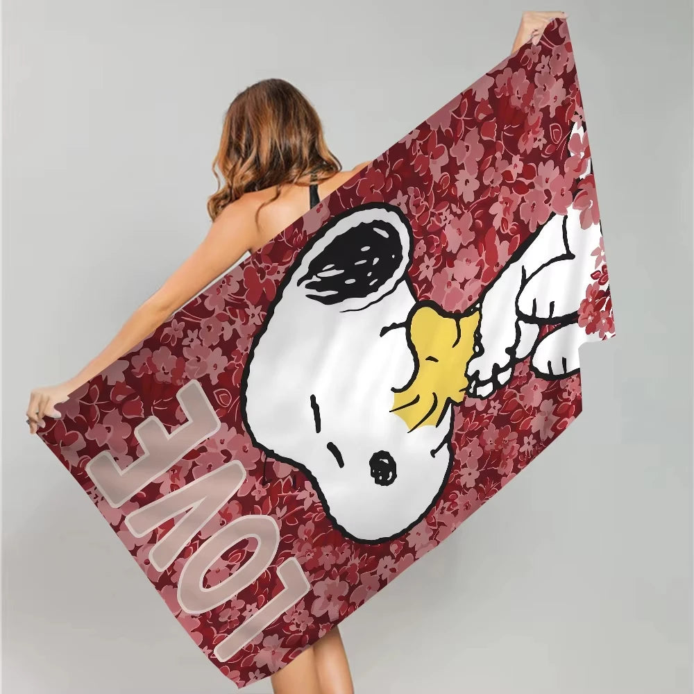 Cartoon Beagle-Inspired Microfibre Beach Towel