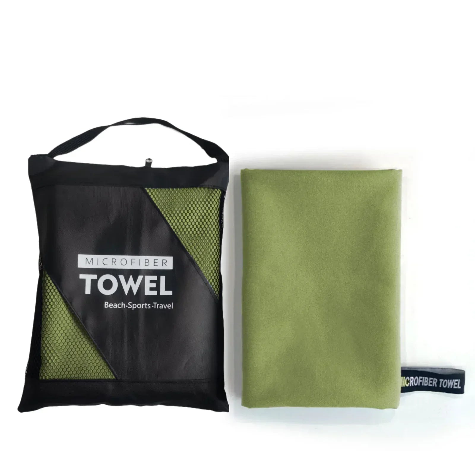army green microfibre sports towel compact outdoor towel
