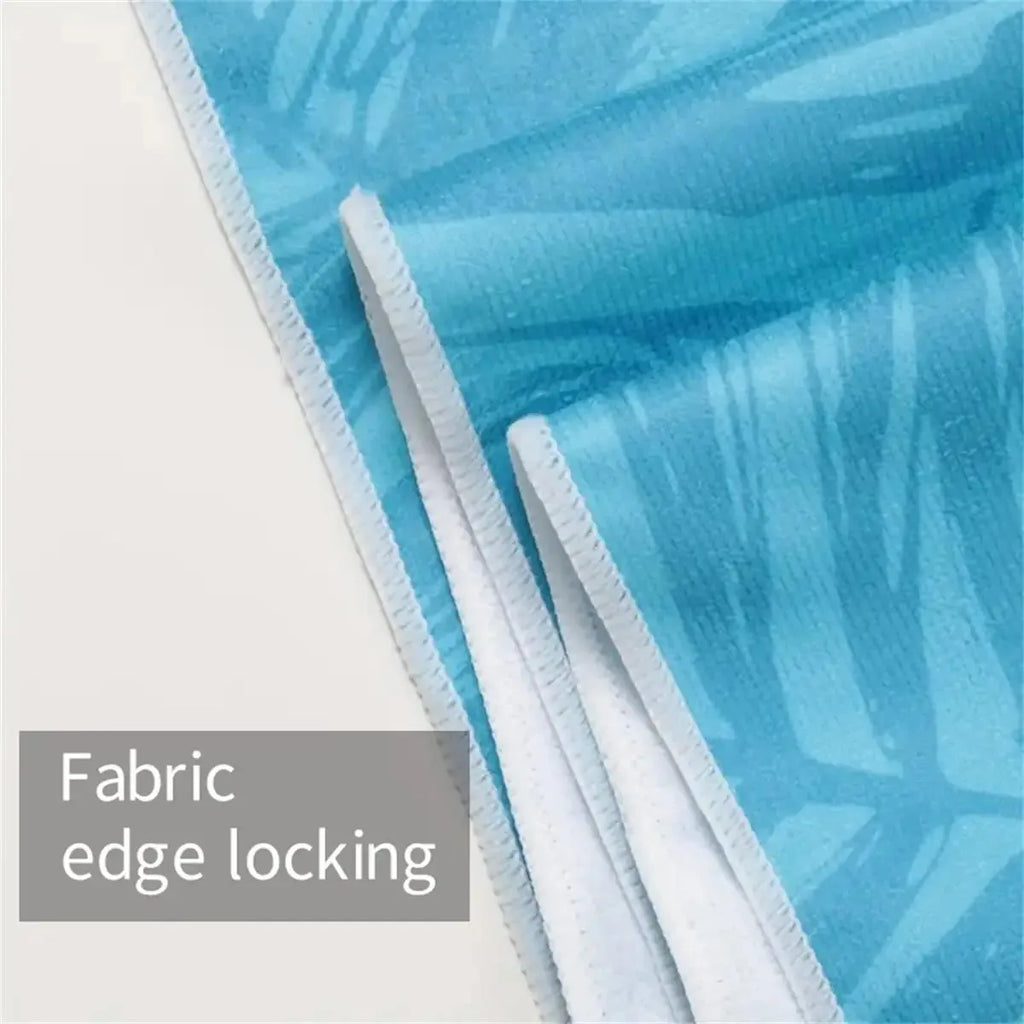 microfibre beach towel fabric edge locking detail