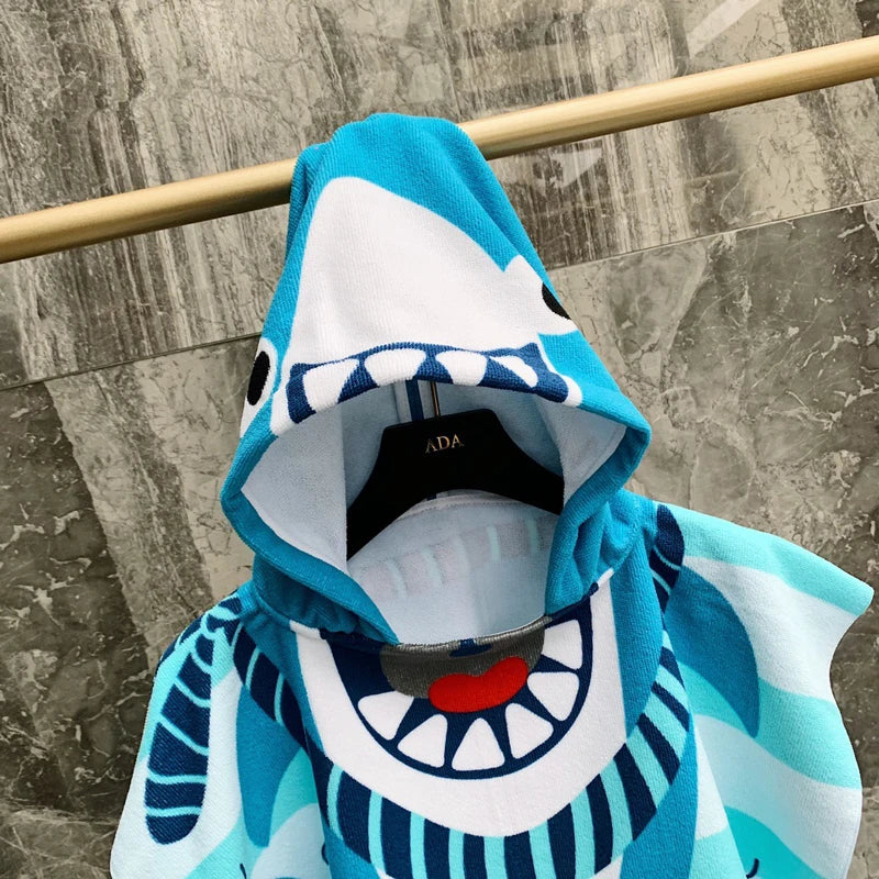 Kids Cartoon Hooded Towel Cloak for Bath, Pool & Beach