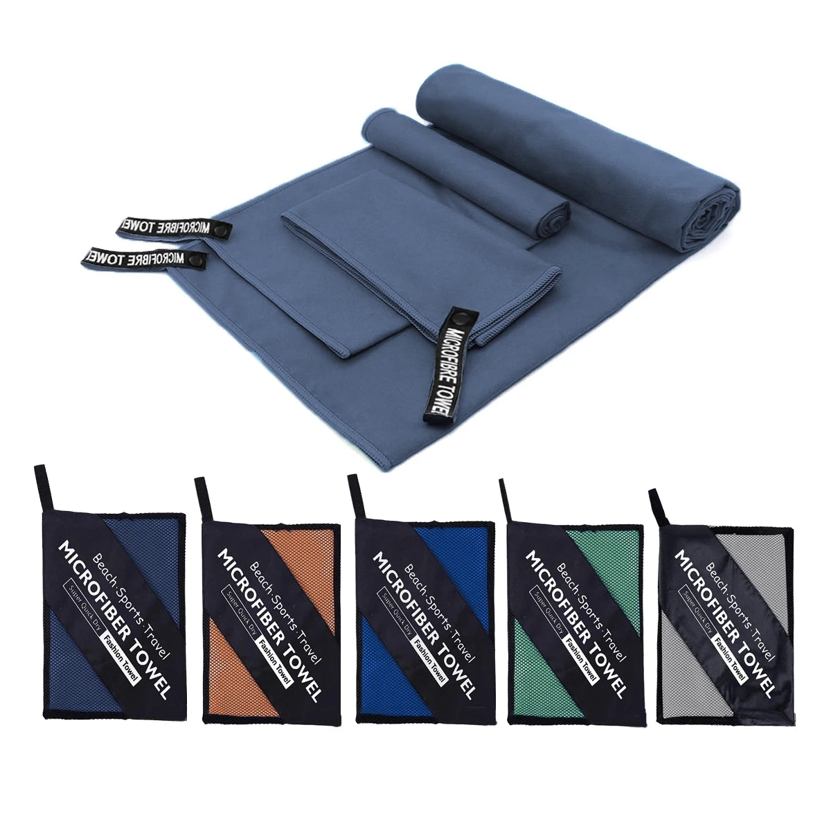 microfibre towel set with pouch compact travel towel sizes