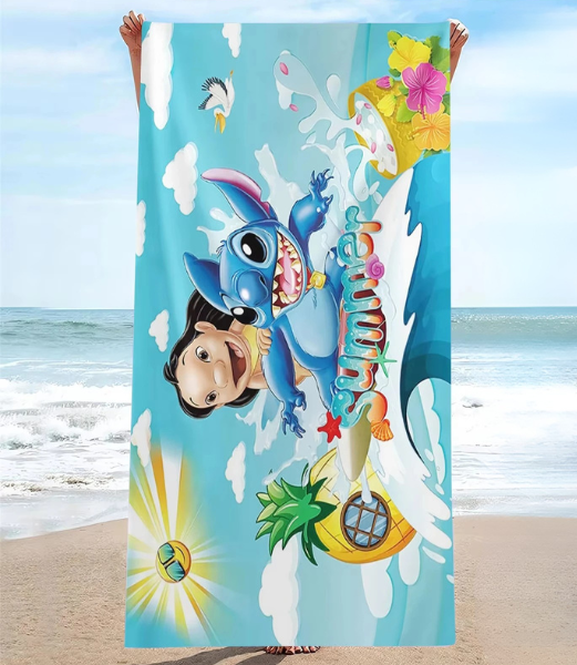 Cartoon Alien Microfibre Beach Towel