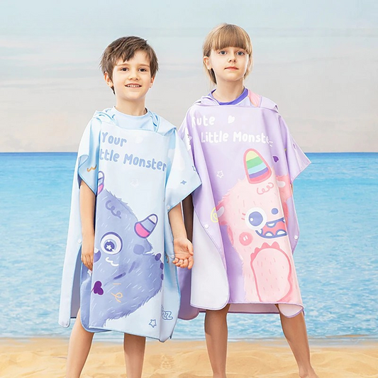 Children’s Hooded Towel – Quick-Dry Microfibre Bath Poncho for Kids