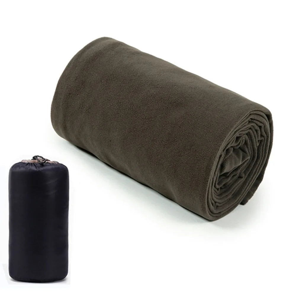 dark olive microfiber sleeping bag liner with travel pouch