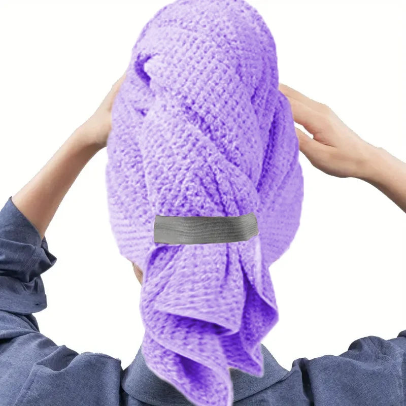 purple microfibre hair towel wrap quick dry hair towel