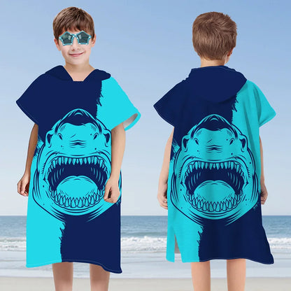 Kids’ Hooded Beach & Pool Poncho – Quick‑Dry, Lightweight Cover‑Up (Ages 4–8)