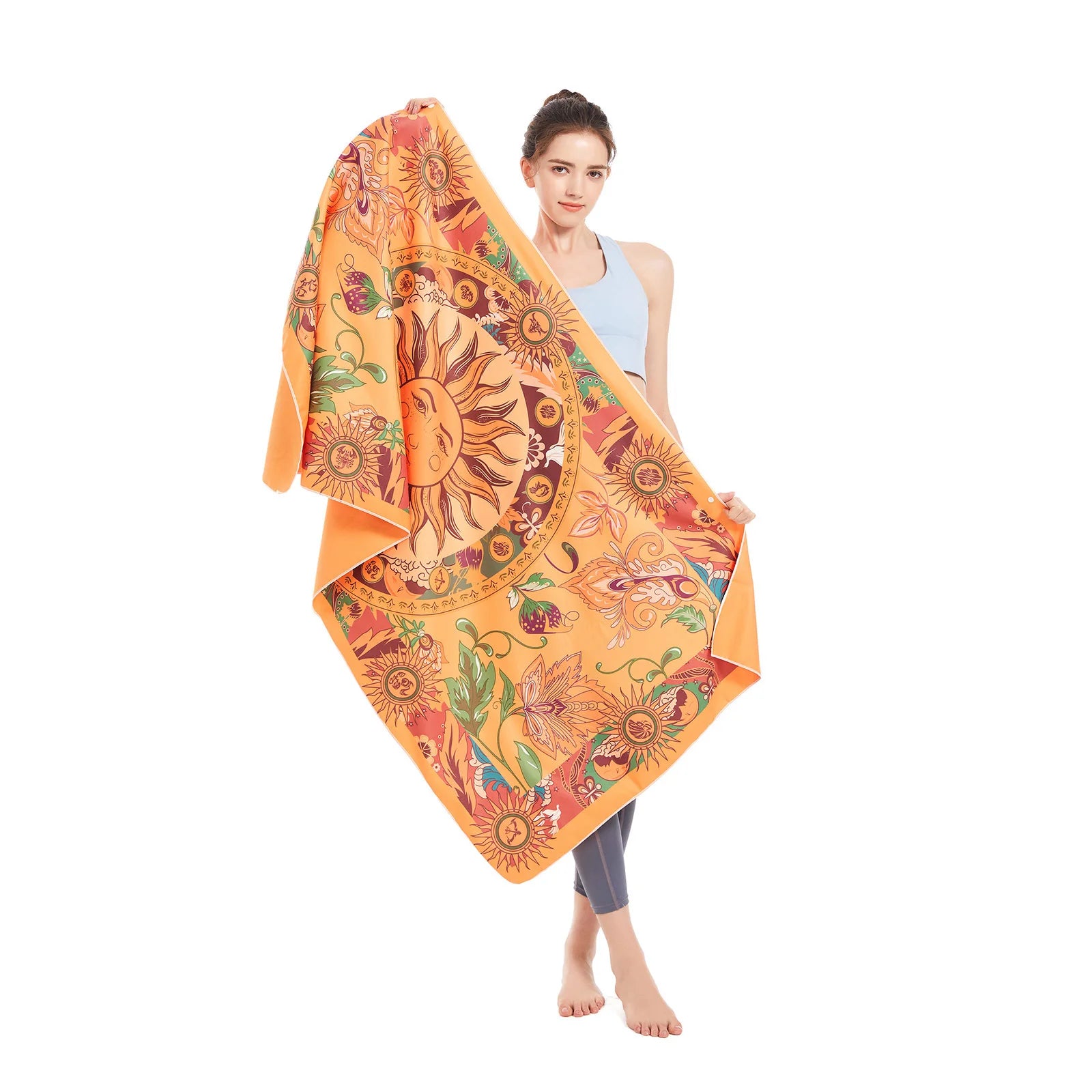 mandala printed microfibre towel full body wrap lightweight quick dry beach towel