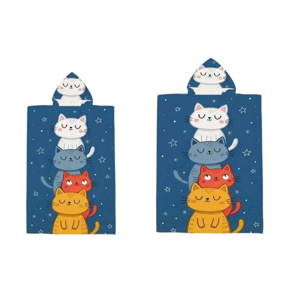 MiniCat kinderponcho met capuchon in twee maten voor kinderen