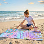mermaid microfibre towel beach lifestyle quick dry lightweight towel summer use
