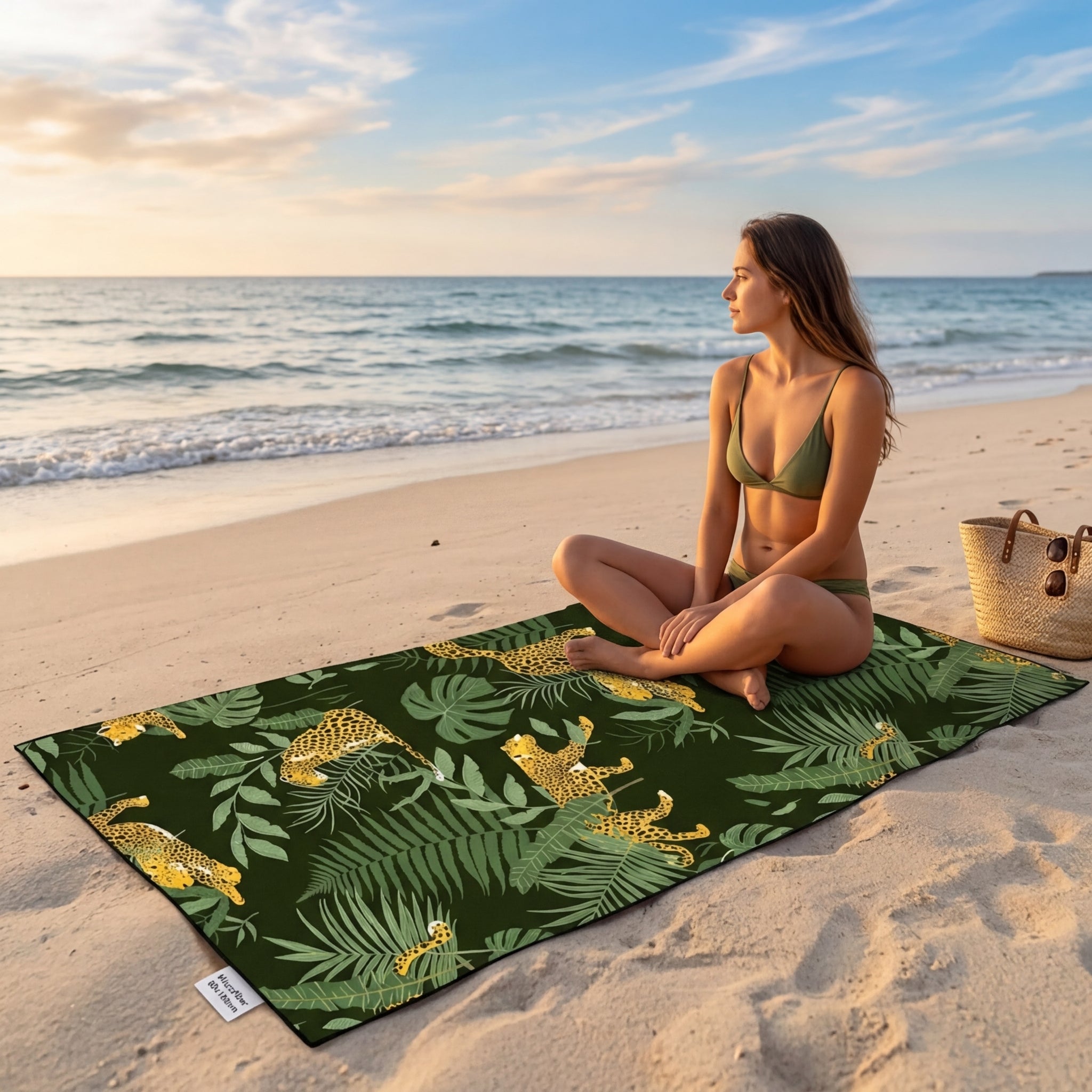 Rainforest Microfibre Beach Towel - Large Quick-Dry Sand-Free Towel