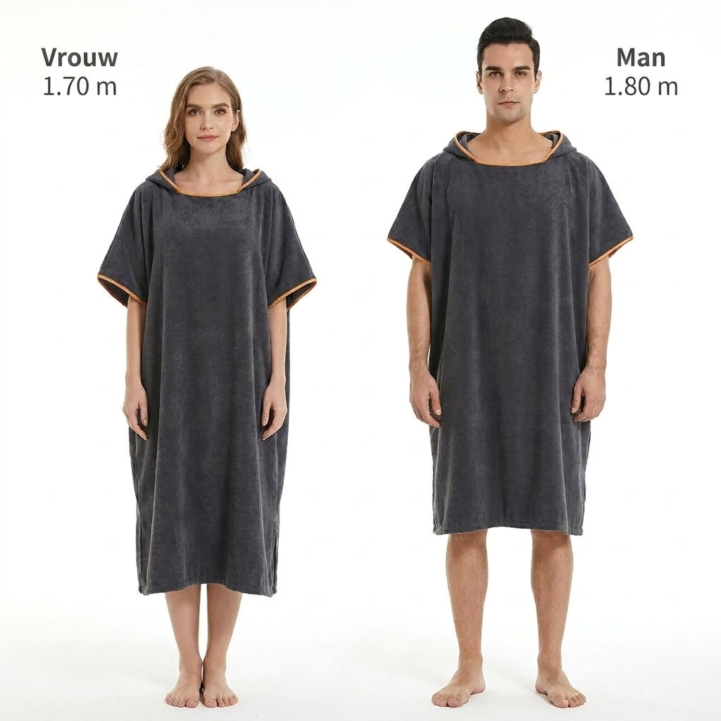 Maattabel van BeachFlow poncho met capuchon voor dames en heren